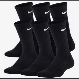 Nike Socks Large Pack of 6 (Black)